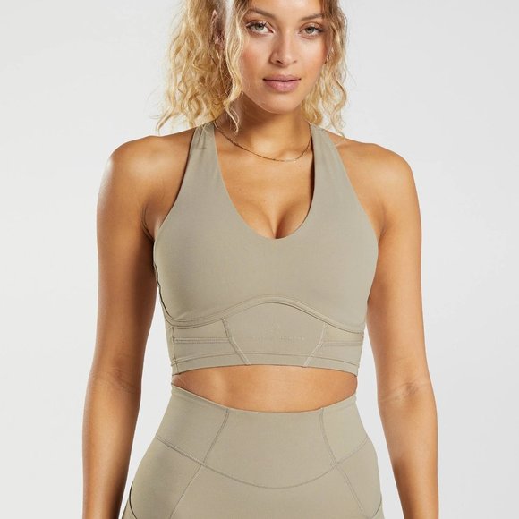 NWT | Gymshark Whitney Longline Bra (Cement Brown) - Picture 1 of 4
